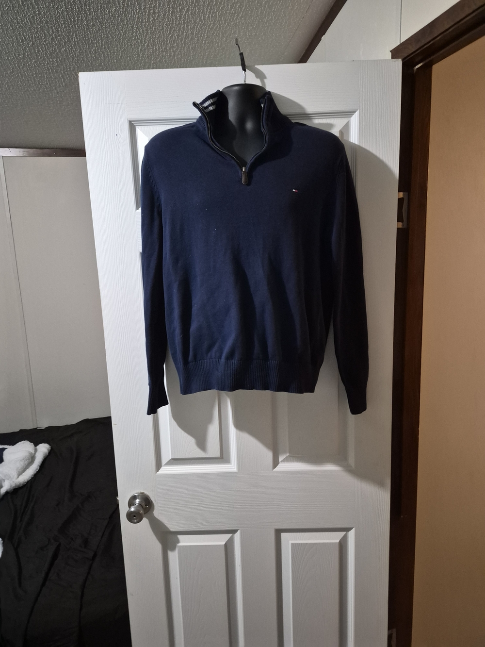 Tommy Hilfiger Men's Navy Quarter-Zip Sweater